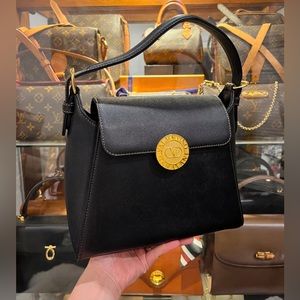 100% Authentic black VALENTINO GARAVANI medal motif vintage purse from Japan